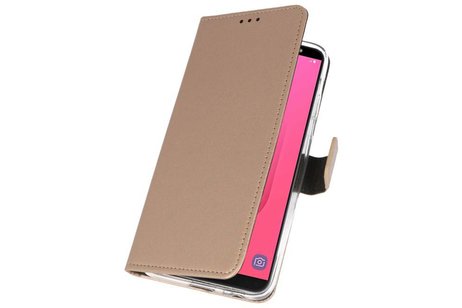 BAOHU Booktype Telefoonhoesjes - Bookcase Hoesje - Wallet Case -  Geschikt voor Samsung Galaxy J8 - Goud