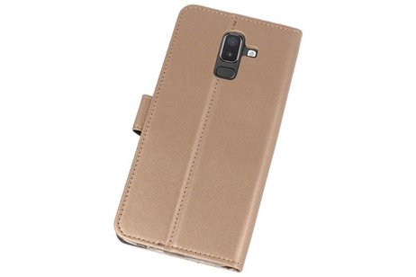 BAOHU Booktype Telefoonhoesjes - Bookcase Hoesje - Wallet Case -  Geschikt voor Samsung Galaxy J8 - Goud
