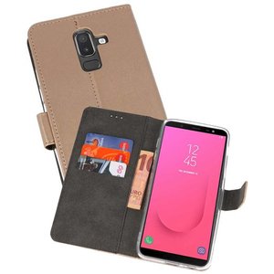 Booktype Telefoonhoesjes - Bookcase Hoesje - Wallet Case -  Geschikt voor Samsung Galaxy J8 - Goud