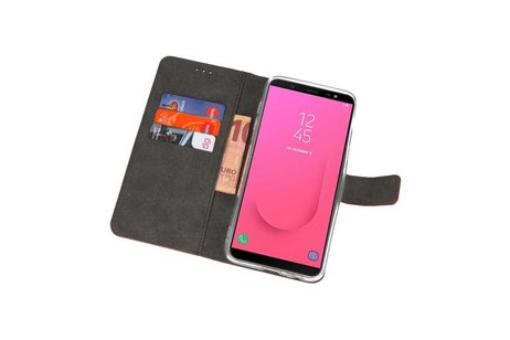 Booktype Telefoonhoesjes - Bookcase Hoesje - Wallet Case -  Geschikt voor Samsung Galaxy J8 - Bruin