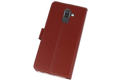 BAOHU Booktype Telefoonhoesjes - Bookcase Hoesje - Wallet Case -  Geschikt voor Samsung Galaxy J8 - Bruin