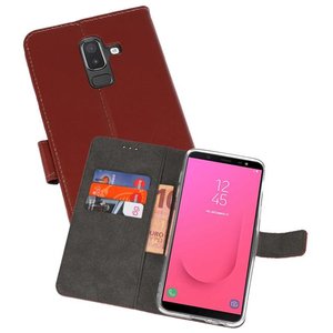 Booktype Telefoonhoesjes - Bookcase Hoesje - Wallet Case -  Geschikt voor Samsung Galaxy J8 - Bruin