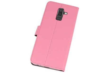 BAOHU Booktype Telefoonhoesjes - Bookcase Hoesje - Wallet Case -  Geschikt voor Samsung Galaxy J8 - Roze
