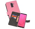 BAOHU Booktype Telefoonhoesjes - Bookcase Hoesje - Wallet Case -  Geschikt voor Samsung Galaxy J8 - Roze