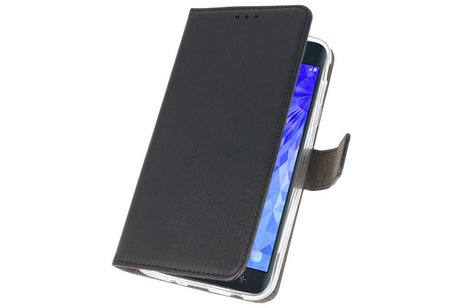 BAOHU Booktype Telefoonhoesjes - Bookcase Hoesje - Wallet Case -  Geschikt voor Samsung Galaxy J7 2018 - Zwart