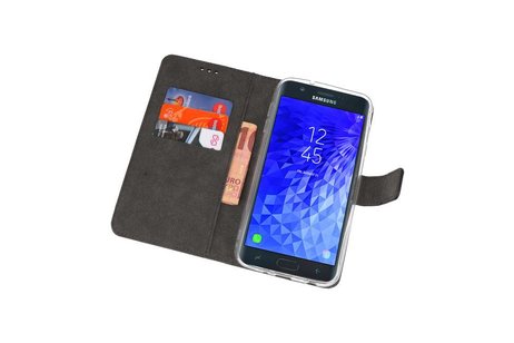 BAOHU Booktype Telefoonhoesjes - Bookcase Hoesje - Wallet Case -  Geschikt voor Samsung Galaxy J7 2018 - Zwart