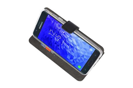 BAOHU Booktype Telefoonhoesjes - Bookcase Hoesje - Wallet Case -  Geschikt voor Samsung Galaxy J7 2018 - Zwart