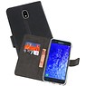 BAOHU Wallet Cases Hoesje Samsung Galaxy J7 2018 Zwart