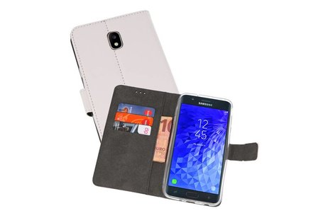 BAOHU Booktype Telefoonhoesjes - Bookcase Hoesje - Wallet Case -  Geschikt voor Samsung Galaxy J7 2018 - Wit