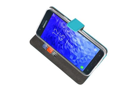 Booktype Telefoonhoesjes - Bookcase Hoesje - Wallet Case -  Geschikt voor Samsung Galaxy J7 2018 - Blauw