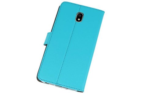 Booktype Telefoonhoesjes - Bookcase Hoesje - Wallet Case -  Geschikt voor Samsung Galaxy J7 2018 - Blauw