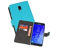 Booktype Telefoonhoesjes - Bookcase Hoesje - Wallet Case -  Geschikt voor Samsung Galaxy J7 2018 - Blauw