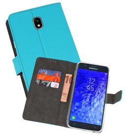 BAOHU Wallet Cases Hoesje Samsung Galaxy J7 2018 Blauw