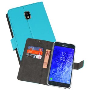 Booktype Telefoonhoesjes - Bookcase Hoesje - Wallet Case -  Geschikt voor Samsung Galaxy J7 2018 - Blauw