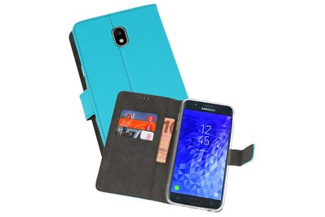 BAOHU Booktype Telefoonhoesjes - Bookcase Hoesje - Wallet Case -  Geschikt voor Samsung Galaxy J7 2018 - Blauw