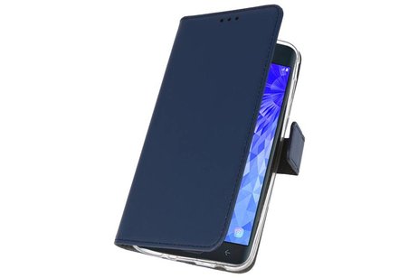 BAOHU Booktype Telefoonhoesjes - Bookcase Hoesje - Wallet Case -  Geschikt voor Samsung Galaxy J7 2018 - Navy