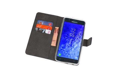 BAOHU Booktype Telefoonhoesjes - Bookcase Hoesje - Wallet Case -  Geschikt voor Samsung Galaxy J7 2018 - Navy