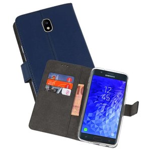 BAOHU Booktype Telefoonhoesjes - Bookcase Hoesje - Wallet Case -  Geschikt voor Samsung Galaxy J7 2018 - Navy