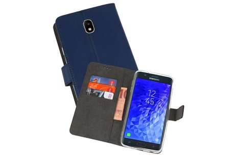 BAOHU Booktype Telefoonhoesjes - Bookcase Hoesje - Wallet Case -  Geschikt voor Samsung Galaxy J7 2018 - Navy