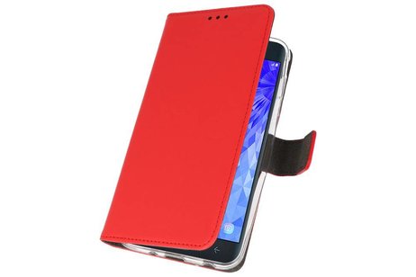Booktype Telefoonhoesjes - Bookcase Hoesje - Wallet Case -  Geschikt voor Samsung Galaxy J7 2018 - Rood