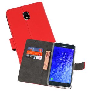 Booktype Telefoonhoesjes - Bookcase Hoesje - Wallet Case -  Geschikt voor Samsung Galaxy J7 2018 - Rood