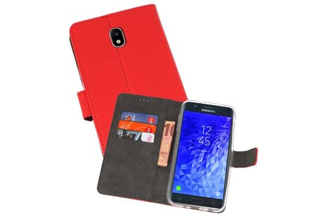 BAOHU Booktype Telefoonhoesjes - Bookcase Hoesje - Wallet Case -  Geschikt voor Samsung Galaxy J7 2018 - Rood