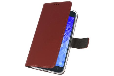 BAOHU Booktype Telefoonhoesjes - Bookcase Hoesje - Wallet Case -  Geschikt voor Samsung Galaxy J7 2018 - Bruin