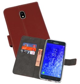 BAOHU Wallet Cases Hoesje Samsung Galaxy J7 2018 Bruin