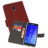 BAOHU Wallet Cases Hoesje Samsung Galaxy J7 2018 Bruin