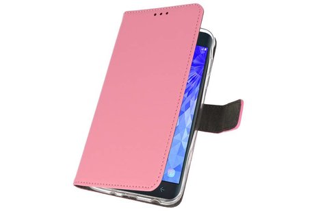 Booktype Telefoonhoesjes - Bookcase Hoesje - Wallet Case -  Geschikt voor Samsung Galaxy J7 2018 - Roze