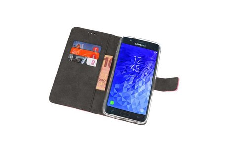 BAOHU Booktype Telefoonhoesjes - Bookcase Hoesje - Wallet Case -  Geschikt voor Samsung Galaxy J7 2018 - Roze