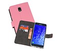 BAOHU Booktype Telefoonhoesjes - Bookcase Hoesje - Wallet Case -  Geschikt voor Samsung Galaxy J7 2018 - Roze