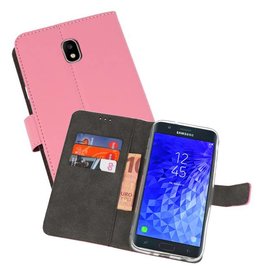 BAOHU Wallet Cases Hoesje Samsung Galaxy J7 2018 Roze