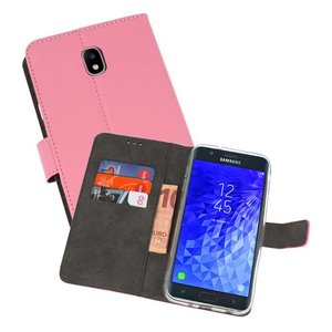 BAOHU Booktype Telefoonhoesjes - Bookcase Hoesje - Wallet Case -  Geschikt voor Samsung Galaxy J7 2018 - Roze