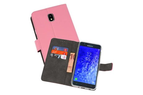 BAOHU Booktype Telefoonhoesjes - Bookcase Hoesje - Wallet Case -  Geschikt voor Samsung Galaxy J7 2018 - Roze