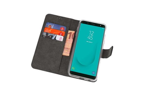 BAOHU Booktype Telefoonhoesjes - Bookcase Hoesje - Wallet Case -  Geschikt voor Samsung Galaxy J6 2018 - Zwart