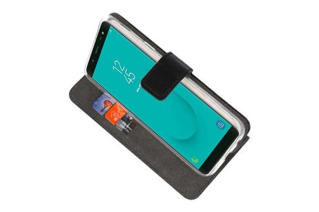 Booktype Telefoonhoesjes - Bookcase Hoesje - Wallet Case -  Geschikt voor Samsung Galaxy J6 2018 - Zwart