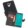 BAOHU Wallet Cases Hoesje Samsung Galaxy J6 2018 Zwart
