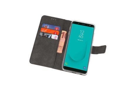 BAOHU Booktype Telefoonhoesjes - Bookcase Hoesje - Wallet Case -  Geschikt voor Samsung Galaxy J6 2018 - Wit