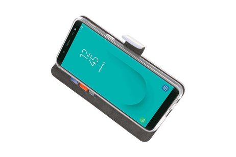 Booktype Telefoonhoesjes - Bookcase Hoesje - Wallet Case -  Geschikt voor Samsung Galaxy J6 2018 - Wit