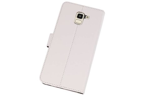 BAOHU Booktype Telefoonhoesjes - Bookcase Hoesje - Wallet Case -  Geschikt voor Samsung Galaxy J6 2018 - Wit
