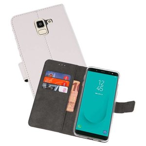 BAOHU Booktype Telefoonhoesjes - Bookcase Hoesje - Wallet Case -  Geschikt voor Samsung Galaxy J6 2018 - Wit