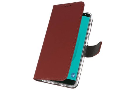 Booktype Telefoonhoesjes - Bookcase Hoesje - Wallet Case -  Geschikt voor Samsung Galaxy J6 2018 - Bruin