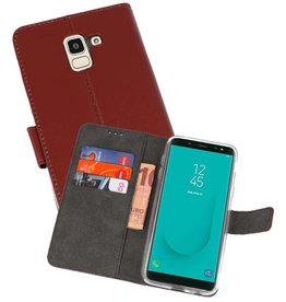 Wallet Cases Hoesje Samsung Galaxy J6 2018 Bruin