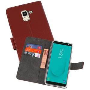 Booktype Telefoonhoesjes - Bookcase Hoesje - Wallet Case -  Geschikt voor Samsung Galaxy J6 2018 - Bruin