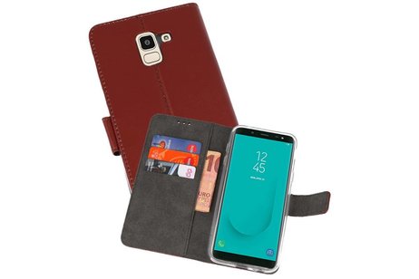 Booktype Telefoonhoesjes - Bookcase Hoesje - Wallet Case -  Geschikt voor Samsung Galaxy J6 2018 - Bruin