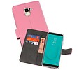 BAOHU Booktype Telefoonhoesjes - Bookcase Hoesje - Wallet Case -  Geschikt voor Samsung Galaxy J6 2018 - Roze