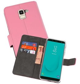 Wallet Cases Hoesje Samsung Galaxy J6 2018 Roze