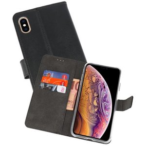 Booktype Telefoonhoesjes - Bookcase Hoesje - Wallet Case -  Geschikt voor iPhone XS Max - Zwart