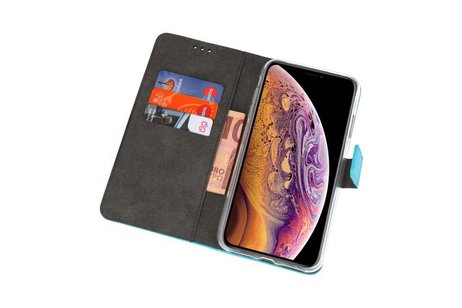 Booktype Telefoonhoesjes - Bookcase Hoesje - Wallet Case -  Geschikt voor iPhone XS Max - Blauw